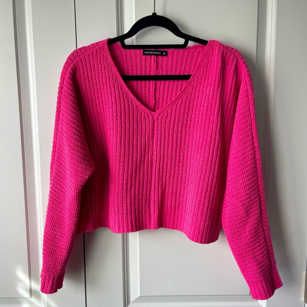 cropped pink sweater